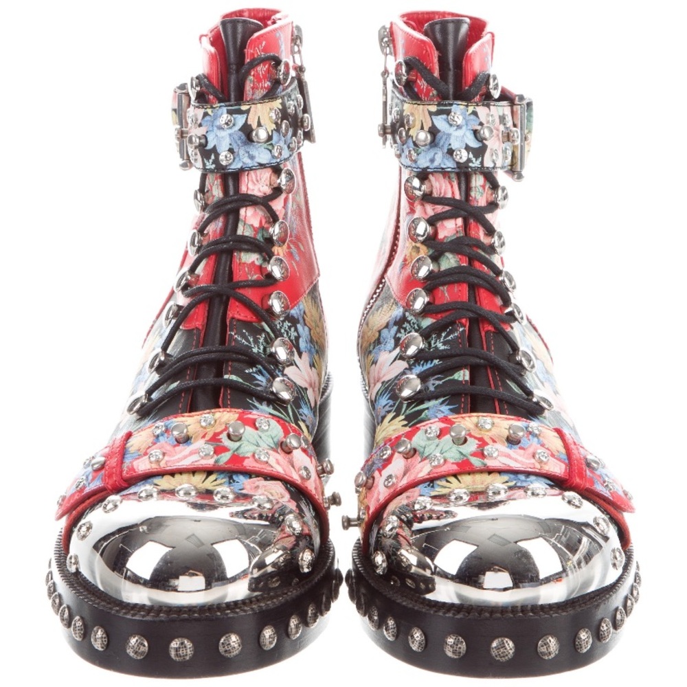 Alexander McQueen floral combat boots - Picture 1 of 5